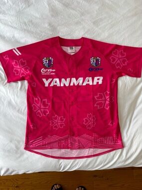 Cerezo Osaka J.League Commemorative Baseball Jersey Size Large Pink Japan Soccer